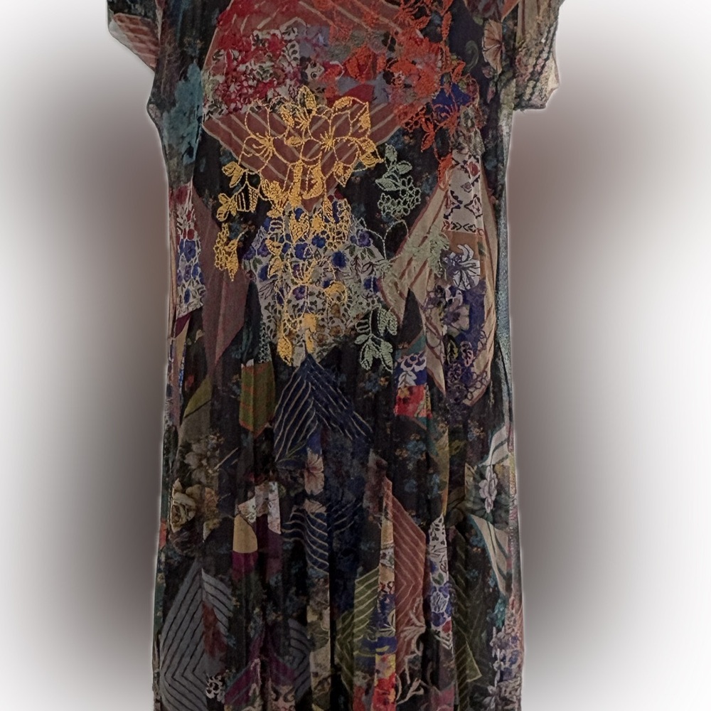 Johnny Was Colorful Patchwork Midi Dress - Picture 8 of 9